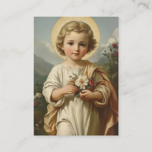 Child Jesus Scripture Verse Floral Vintage  Enclosure Card