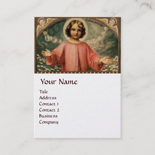CHILD JESUS WITH ANGELS AND CHRISMAS CROWNSpearl Business Card