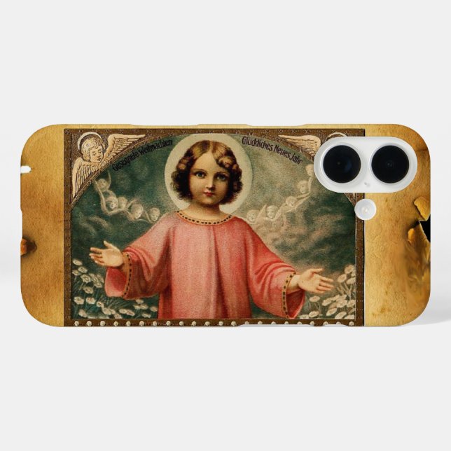 CHILD JESUS WITH ANGELS, Brown Parchment Case-Mate iPhone Case (Back (Horizontal))