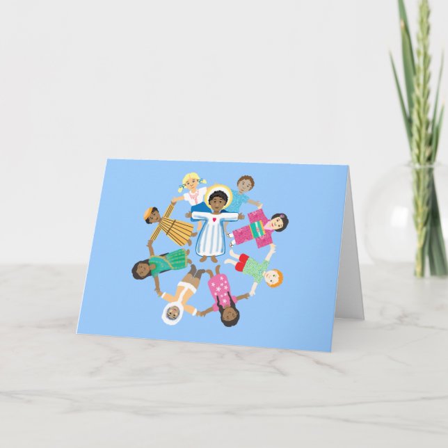 Child Jesus with children from all nations Holiday Card (Front)
