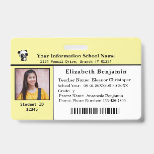 Child Kids ID Identification Card Students School Badge
