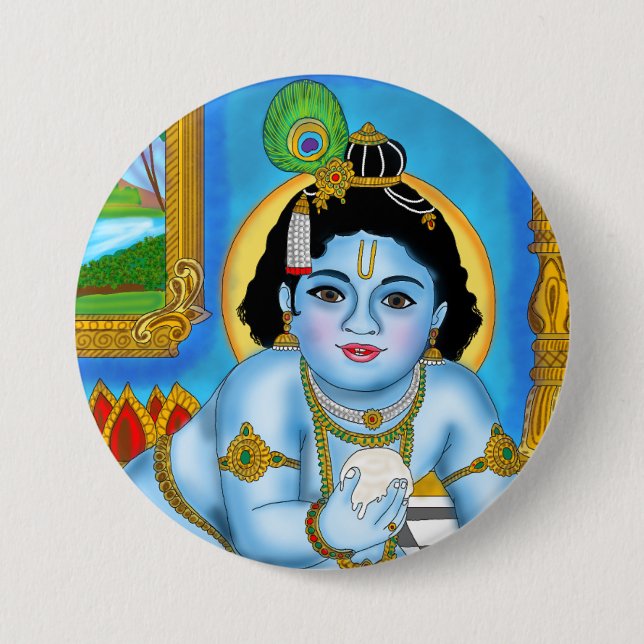 Child Krishna Button (Front)