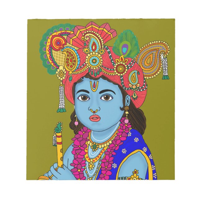 Child Krishna Stationery Notepad (Front)