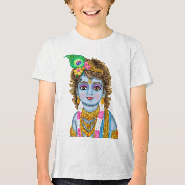 Child Krishna T-Shirt Tri-Blend Shirt (Front)