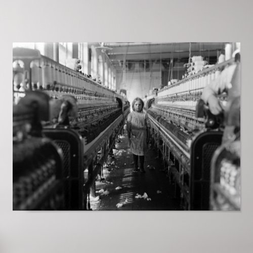 Child Labor At Cotton Mill _ Lewis Hine _ 1908 Poster