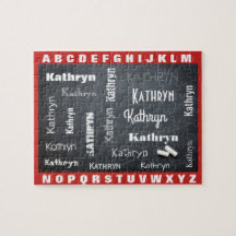 Child Learning To Spell Name