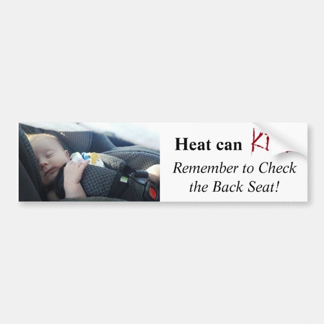 Child Left in Hot Car Danger of Death Reminder Bumper Sticker (Front)