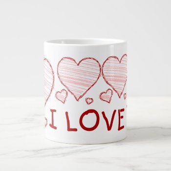 Child-like Declaration Of Love In Crayon & Marker Large Coffee Mug by egogenius at Zazzle