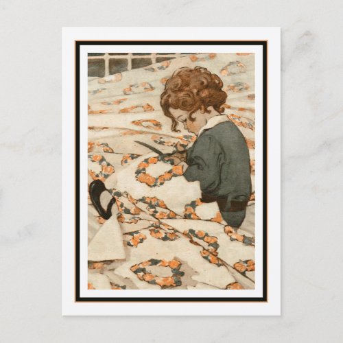 Child Mending Curtains by Jessie Willcox Smith Postcard
