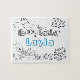  Child Name Easter Coloring Puzzle 