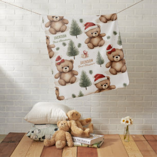 Child Name First Christmas Baby Blanket