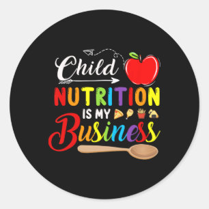 Child Nutrition Is My Business Cute Apple Back To Classic Round Sticker