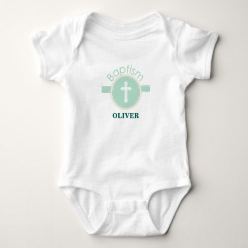 Child of God Baptism Gender Neutral Green Baby Bodysuit