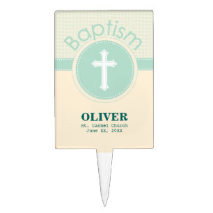 Child of God Baptism, Gender Neutral Green Cake Topper