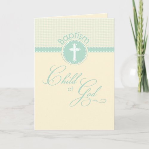 Child of God Baptism Gender Neutral Green Card