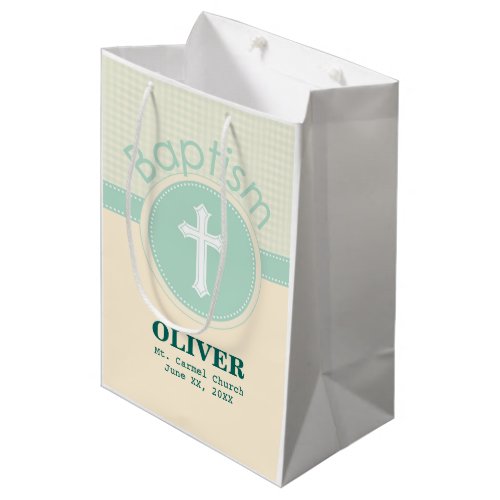 Child of God Baptism Gender Neutral Green Medium Gift Bag