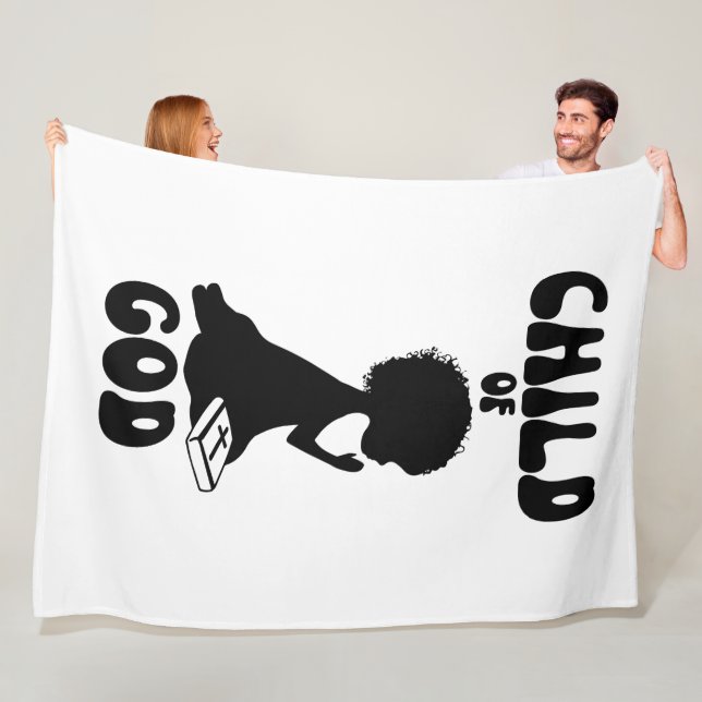 Child Of God Bible Quote Fleece Blanket (In Situ)