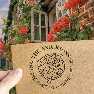 Child Of God Christian Bible Return Address Self-inking Stamp