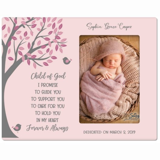 Child of God Commemorative Pink Picture Frame (Front)