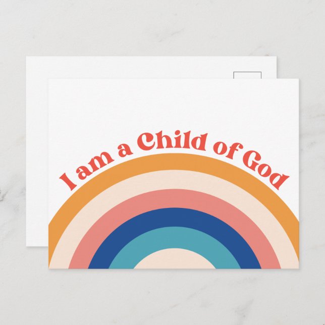 Child of God Cute Rainbow Post Card  (Front/Back)