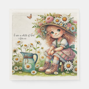Child of God daisy girl Napkins