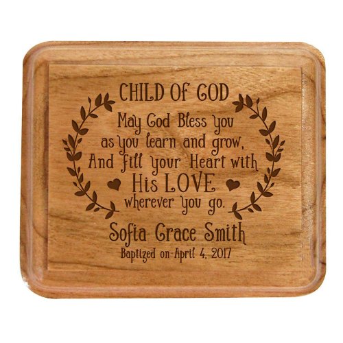 Child of God Elegant Engraved Cherry Keepsake Box