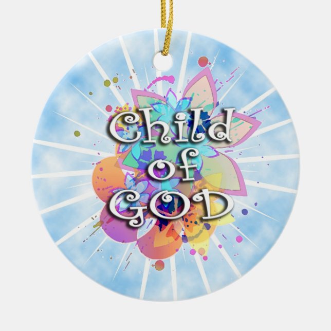 Child of God, Pastel Ceramic Ornament (Front)
