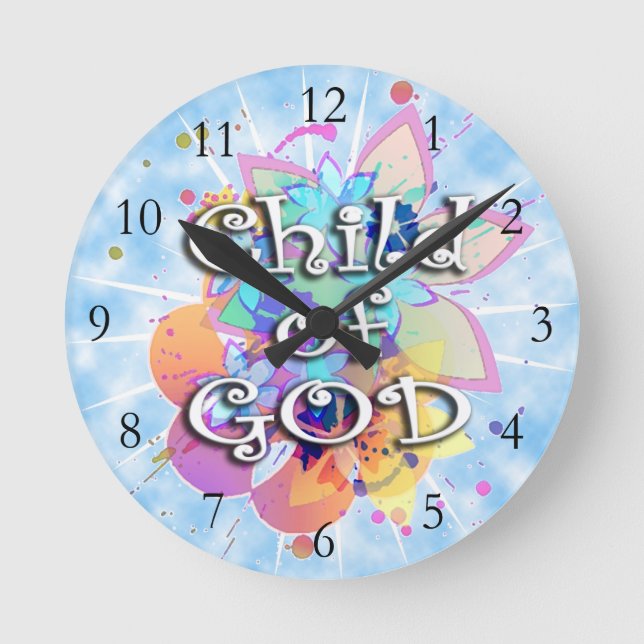 Child of God, Pastel Round Clock (Front)