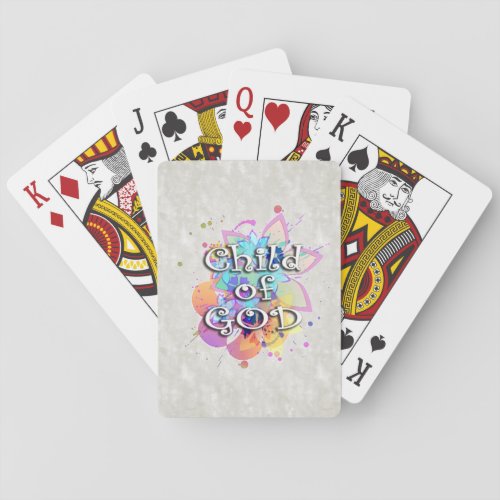 Child of God Rainbow Watercolor Poker Cards
