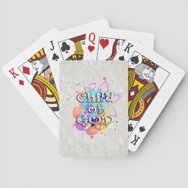 Child of God Rainbow Watercolor Poker Cards (Back)