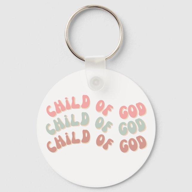 Child of God Retro Waves Keychain (Front)