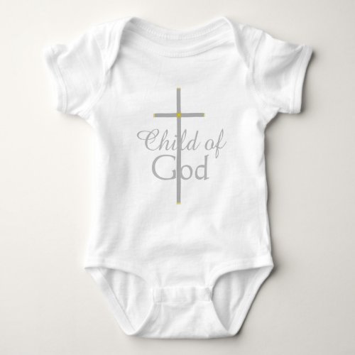 Child of God Silver Gold Cross Baby Shirt