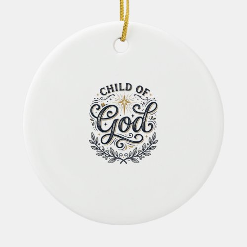 Child Of God Vintage Engraving Shirt Design_1 Ceramic Ornament