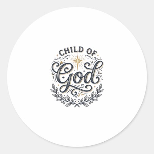 Child Of God Vintage Engraving Shirt Design_1 Classic Round Sticker