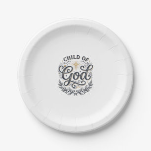 Child Of God Vintage Engraving Shirt Design_1 Paper Plates