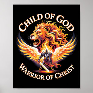 Child Of God Warrior Of Christ Christian Lion Poster