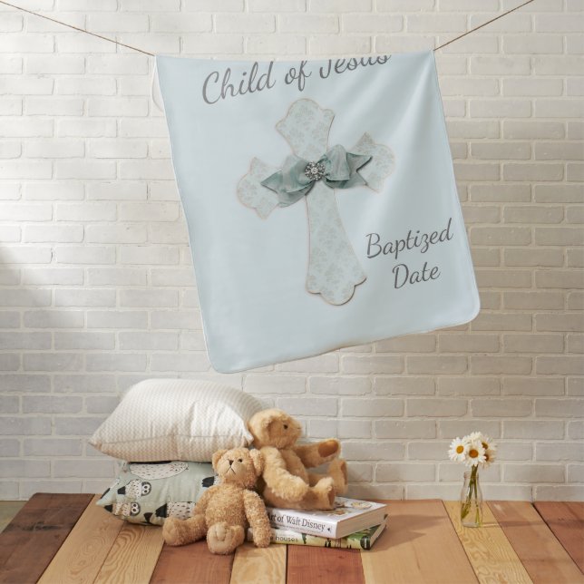 Child of Jesus Blue Baptismal Blanket (In Situ)