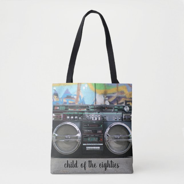 Child of the 80s Eighties Boom Box Tote Bag (Front)