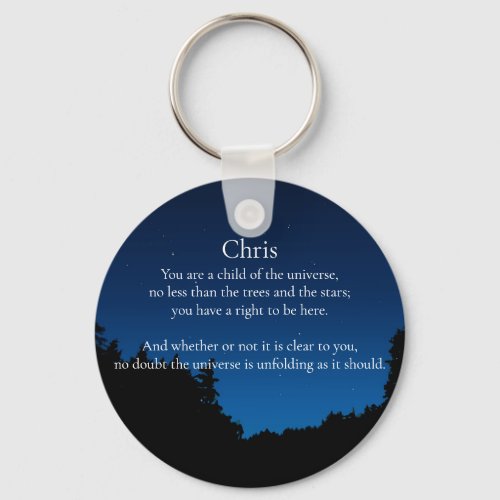 Child of the Universe Inspirational Quote Keychain
