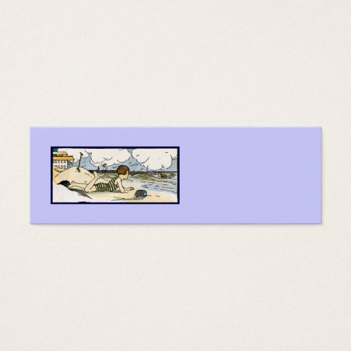 Customizable Child on Beach Vintage Art Business Cards