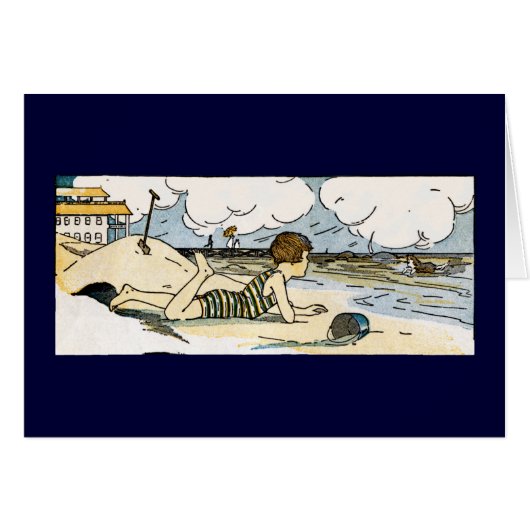 Child on Beach Vintage Art (Front Horizontal)