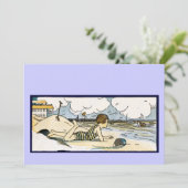 Child on Beach Vintage Art (Standing Front)