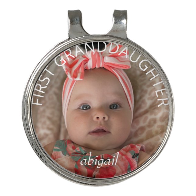  Child Photo First Granddaughter  Golf Hat Clip (Front)