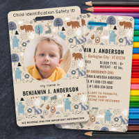 Child Photo ID Emergency Cute Forest Animals Kids