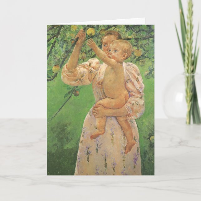 Child Picking Fruit by Cassatt, Happy Mother's Day Card (Front)