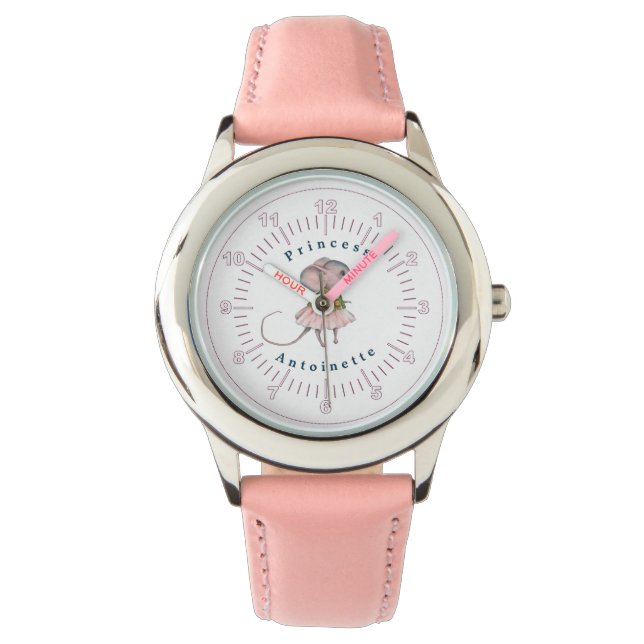 Child Pink Blue Girly Rat Mouse Personal Princess  Watch (Front)