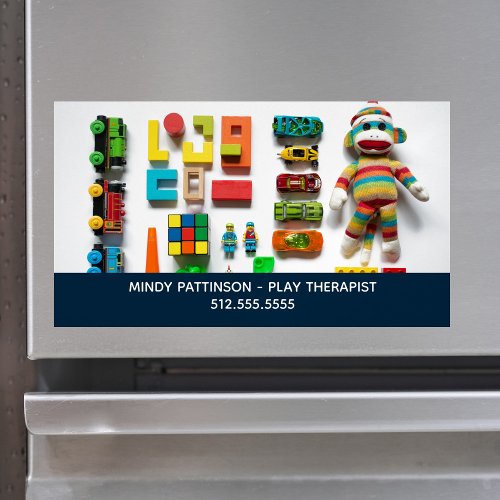 Child Play Therapist Kids Toys Business Card Magnet