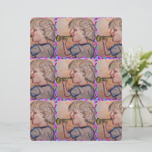 child playing toy horn (Standing Front)