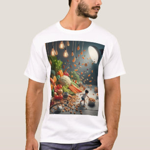 "Child Playing with Fruits and Vegetables" T-Shirt