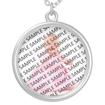 Child Portrait Photograph Gift Template Silver Plated Necklace by giftsbygenius at Zazzle